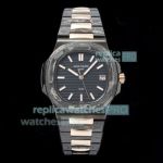 DIW Super Copy Patek Philippe Nautilus 40mm Two-Tone Rose Gold-Carbon Fiber Watch 